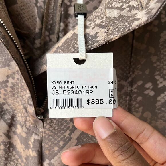 NEW SIMKHAI Trouser Pants Snakeskin Wide Leg Brown Python Print Pants Size 0 - Picture 11 of 12